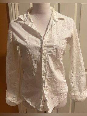 Frank & Eileen | Barry Crinkled White Button-Down Shirt Top Women’s